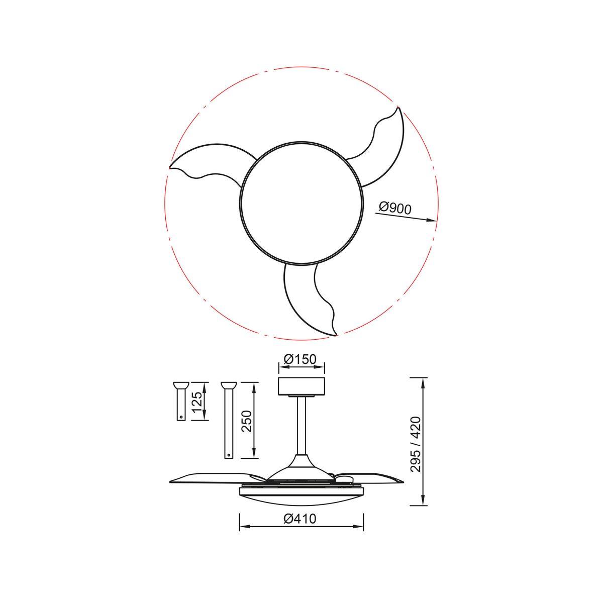 Люстра-вентилятор Mantra Slim Fan 9008