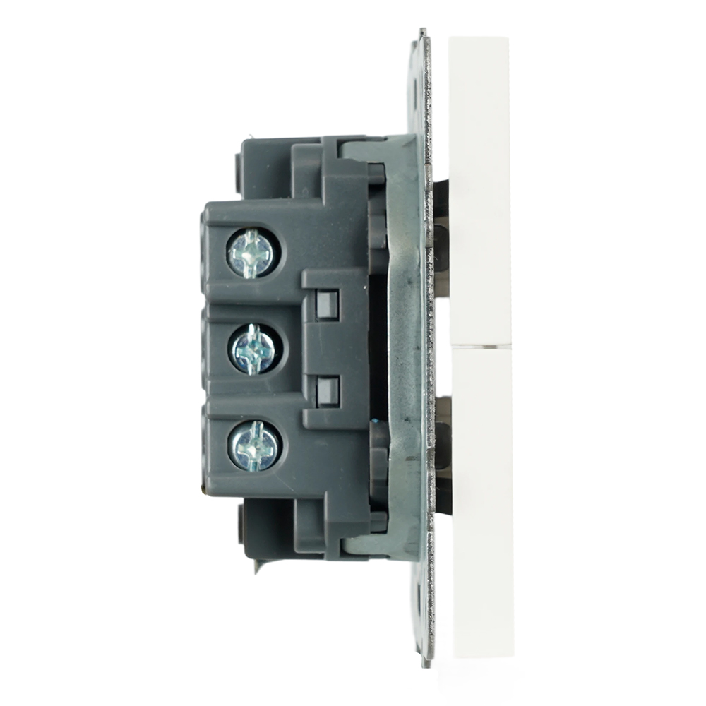 Выключатель 2-клавишный самовозвратный (механизм) Stekker Эмили 250В 10А RSW10-5113-01 белый фарфор soft touch 50325