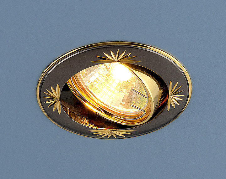 Встраиваемый светильник Elektrostandard 104A MR16 GU/GD черный/золото 4607176194289