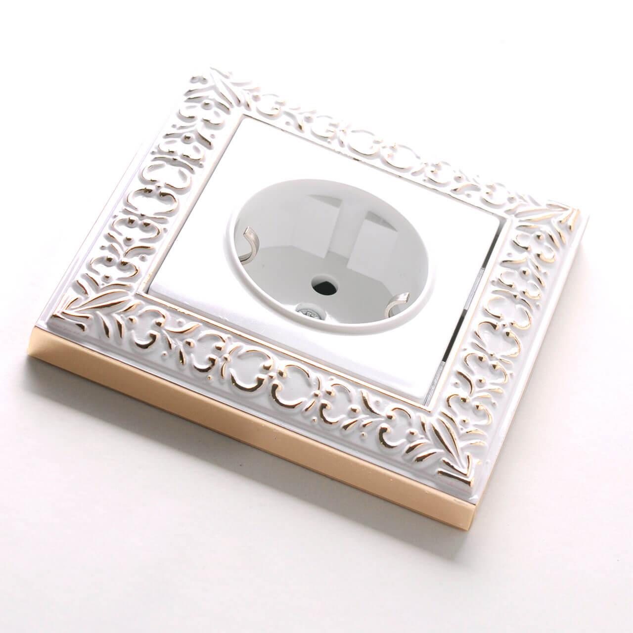 Рамка Werkel Antik на 1 пост белое золото WL07-Frame-01 4690389099175