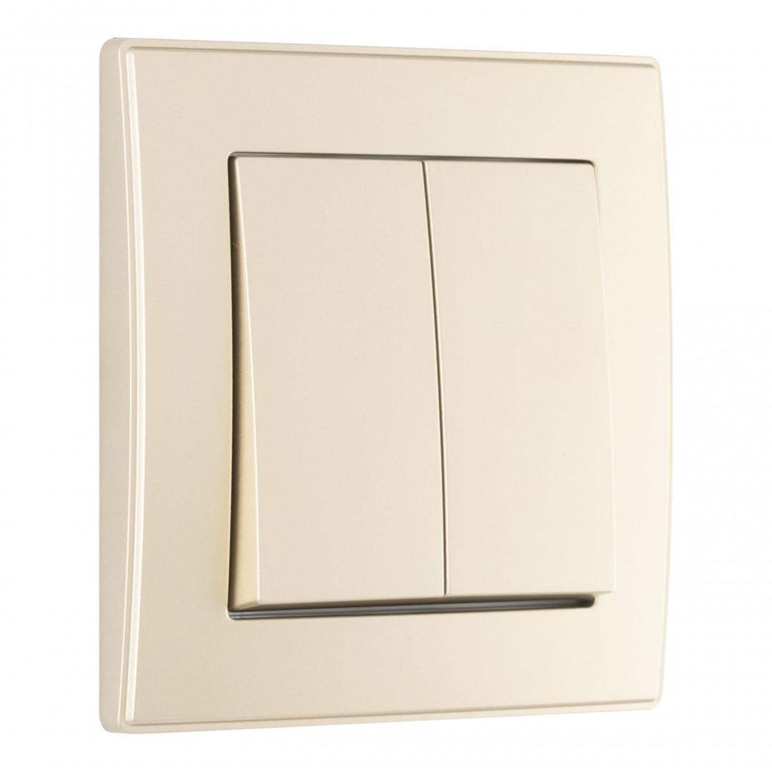 Выключатель двухклавишный Arte Milano SET06-1-30-2 shampan