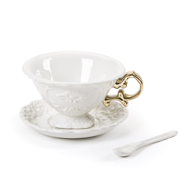 Блюдце с чашкой I-Tea Seletti I-Wares Gold 09868