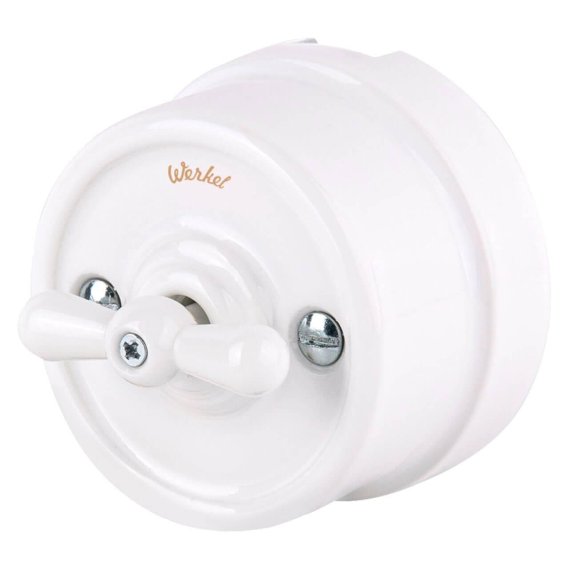 Переключатель Werkel одноклавишный Retro белый WL18-01-03 4690389100604