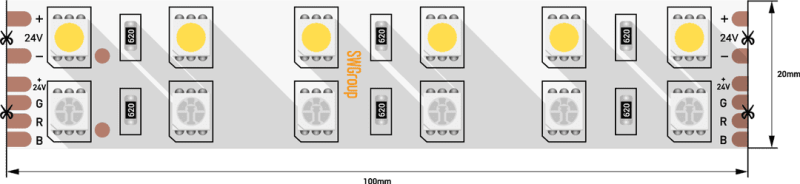 Светодиодная лента SWG SWG5120-24-28.8-RGBWW 901044