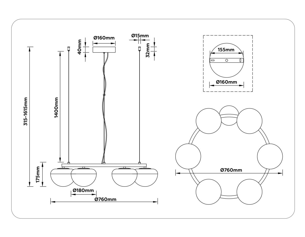 Подвесная люстра Ambrella Light High Light Modern LH12003
