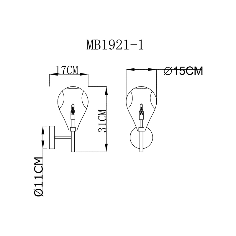 Бра Zumaline BASTONI MB1921-1-CLEAR