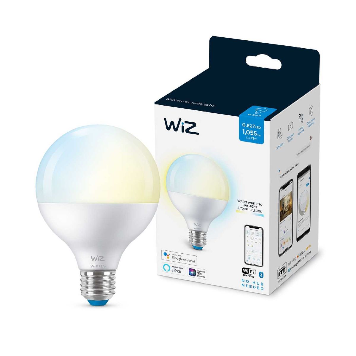 Умная светодиодная лампа Wiz Wi-Fi BLE75WG95E27927-65TW1PF/6 E27 11W 2700/6500K 929002451002