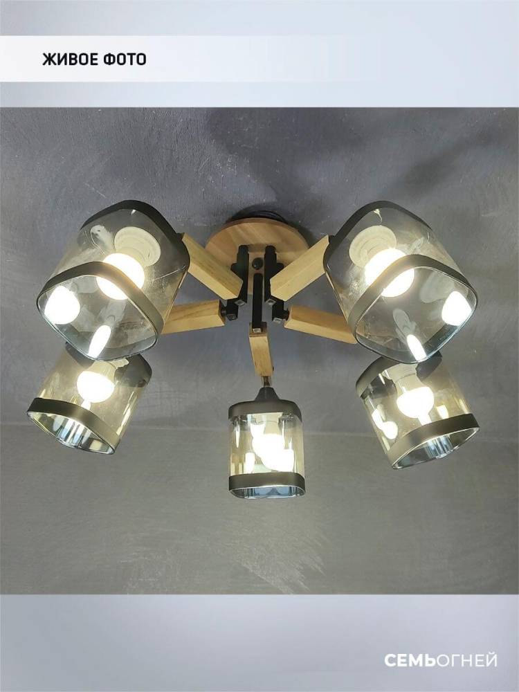 Потолочная люстра Seven Fires Kaleri WD3506/5C-BK-AM