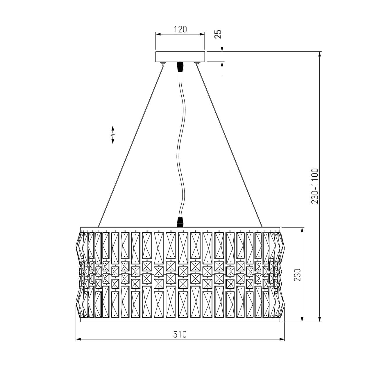 Подвесная люстра Eurosvet Lory 10125/5 золото/прозрачный хрусталь Strotskis Smart (10116/5)
