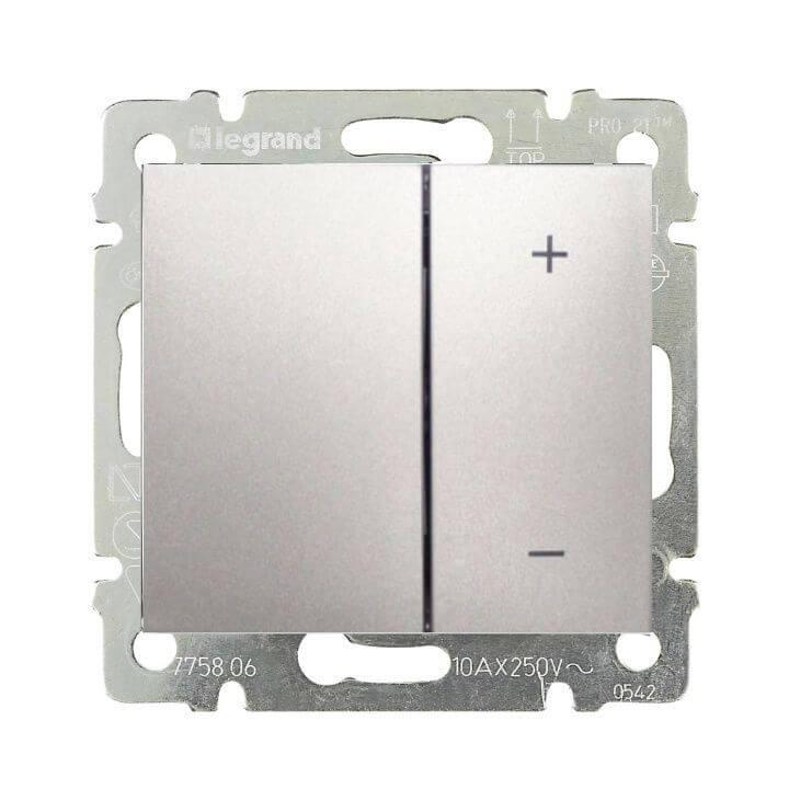 Диммер кнопочный Legrand Valena 400W алюминий 770262