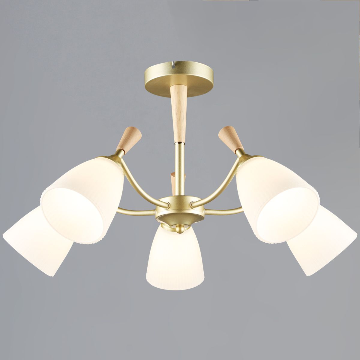 Люстра на штанге Reluce 38960-0.3-05 GD+WOOD