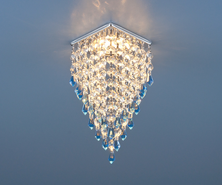 Встраиваемый светильник Elektrostandard 2010 MR16 хром/прозрачный/голубой 4690389027680