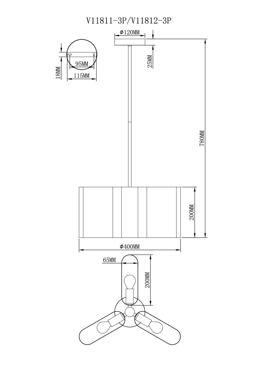 Подвесной светильник Moderli Metalicana V11811-3P