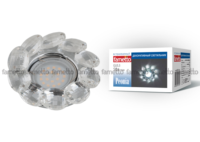 Встраиваемый светильник Fametto Peonia DLS-P114 GU5.3 CHROME/CLEAR 10547
