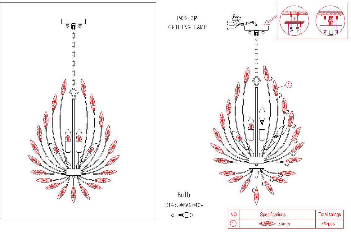 Подвесная люстра Favourite Feerie 1932-5P