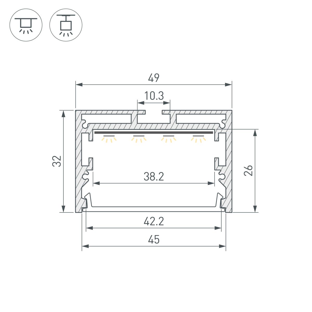 Профиль Arlight SL-LINE-4932-3000 ANOD (BY) (Алюминий) 061368