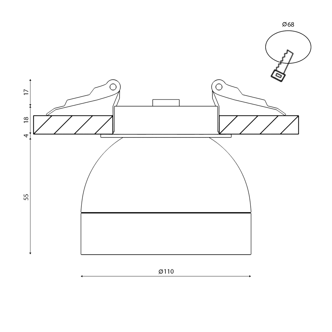 Встраиваемый светильник DesignLed FA-CARTER-192419EA-BW-WW 003552