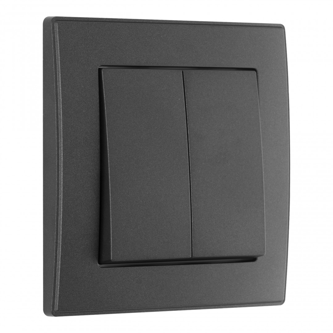 Выключатель двухклавишный Arte Milano SET06-1-30-2 black