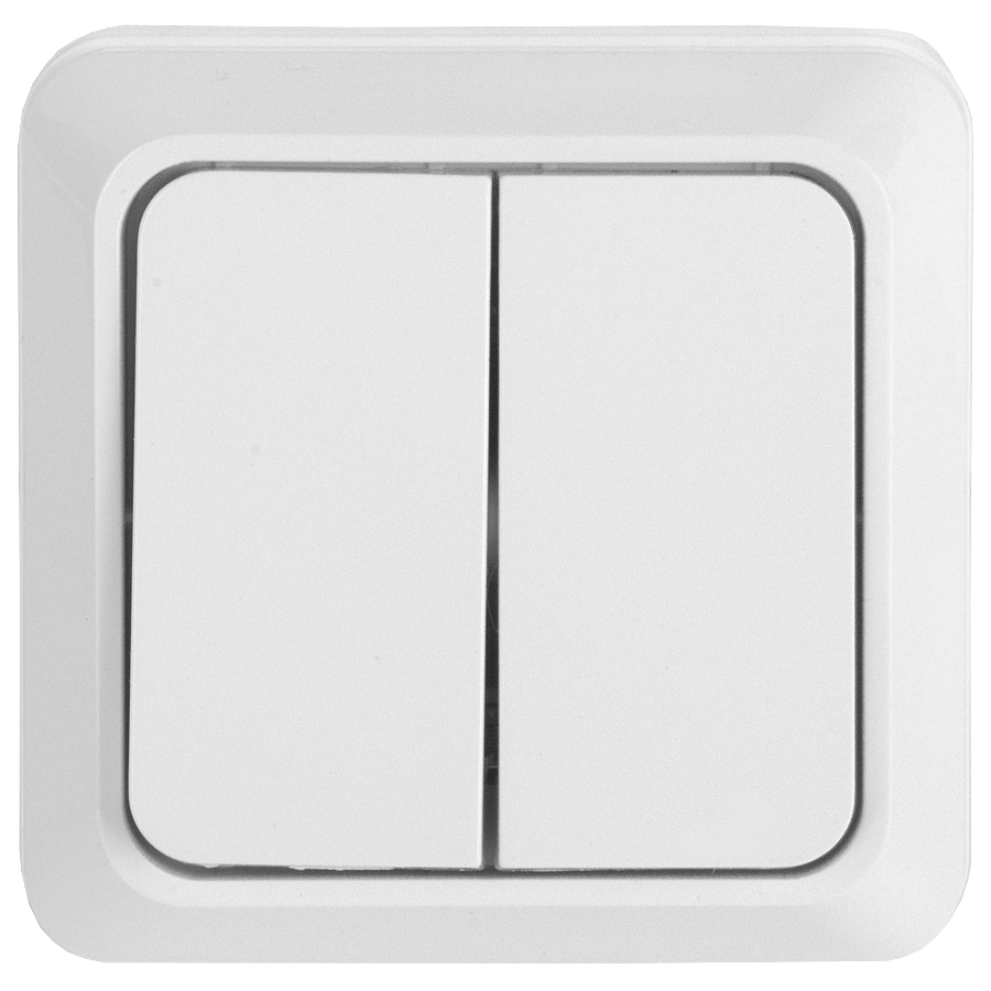 Выключатель 2-клавишный General Альфа 477002