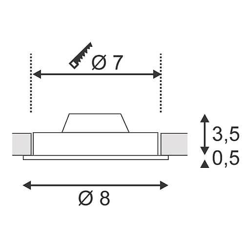 Встраиваемый светильник SLV TRITON 6 PowerLED 4000K серебристый 113650