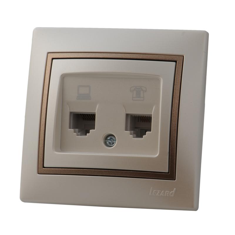 Розетка компьютер+телефон Lezard Mira 701-3031-143