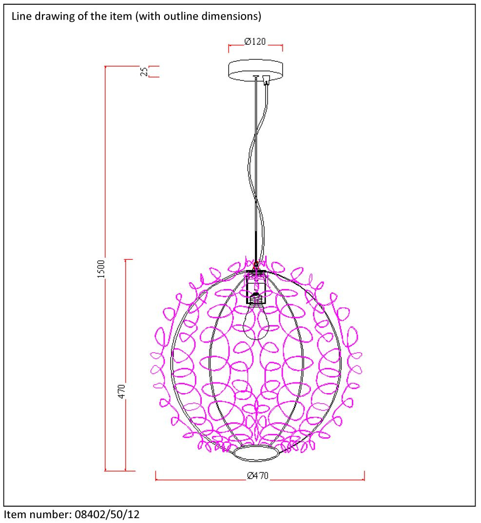 Подвесной светильник Lucide Noon 08402/50/12