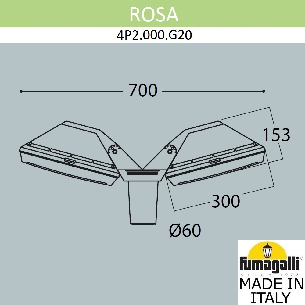 Уличный светильник Fumagalli Guizeppe 4P2.000.G20.AYF1R