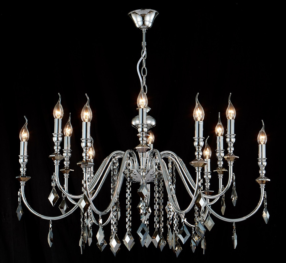 Подвесная люстра Crystal Lux MERCEDES SP6+6 CHROME/SMOKE