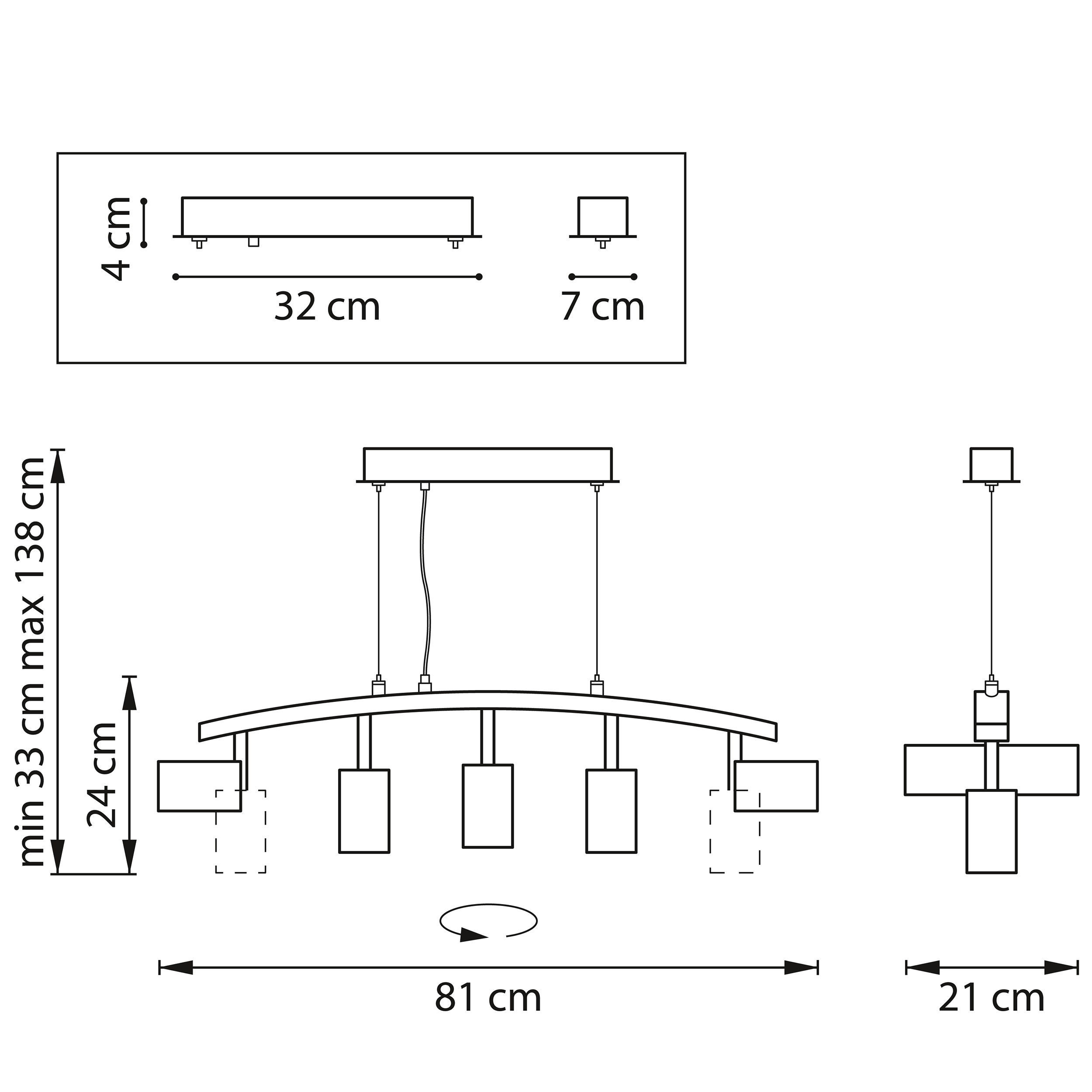 Подвесной светильник Lightstar Rullo LR735365 (571735+214436-5)