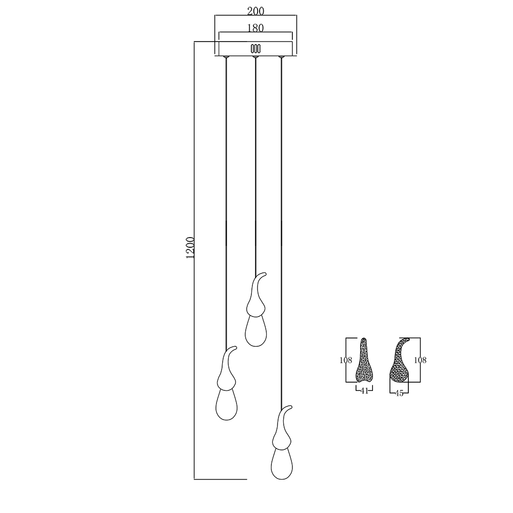 Подвесной светильник Delight Collection Seed OMG07287-3 gold