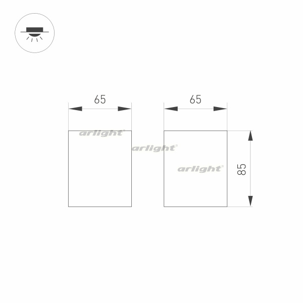 Потолочный светодиодный светильник Arlight SP-Orient-Surface-TC-S65x65-10W 031855