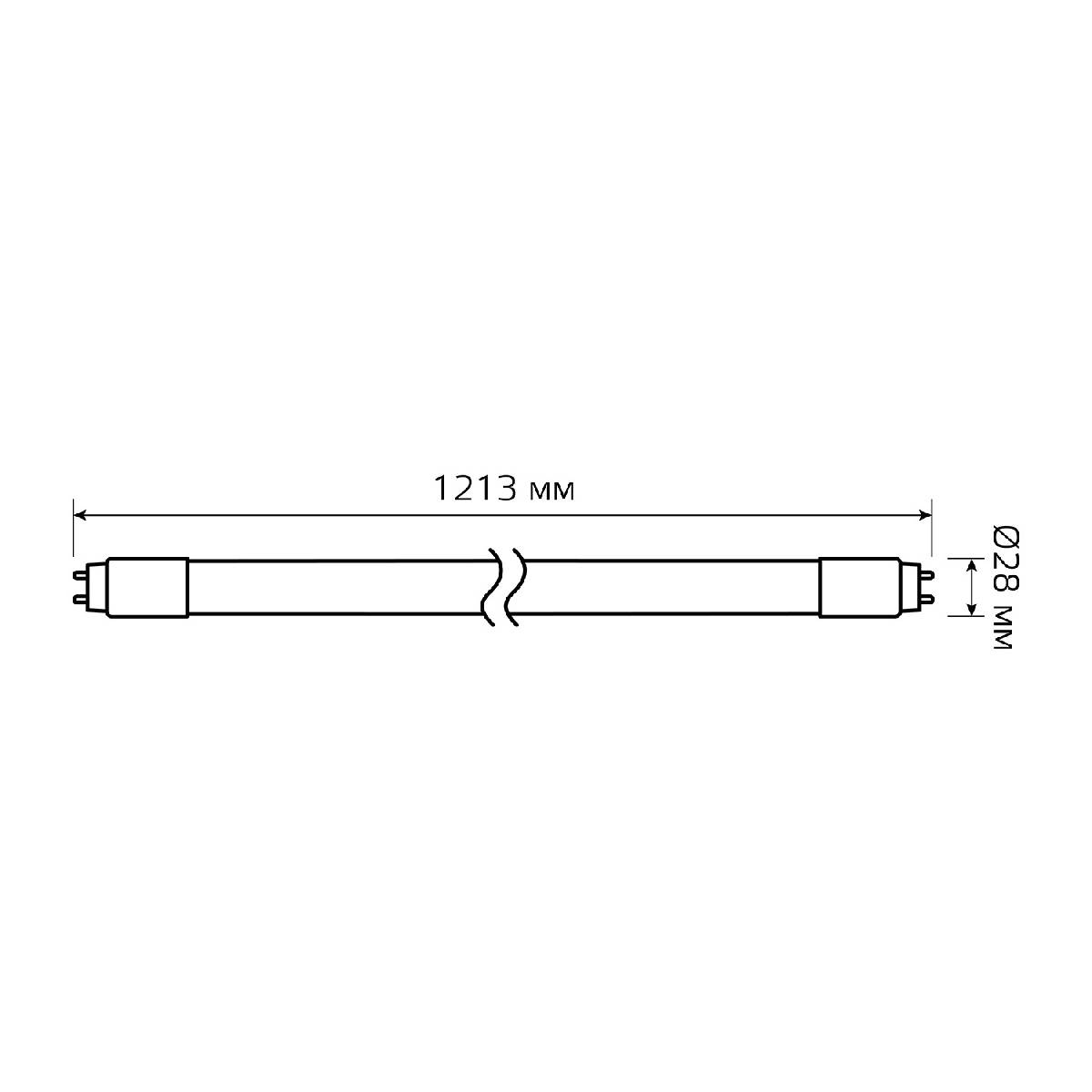 Лампа светодиодная Gauss G13 24W 4000К матовая 93024