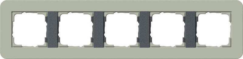 Рамка 5-постовая Gira E3 серо-зеленый/антрацит 0215425
