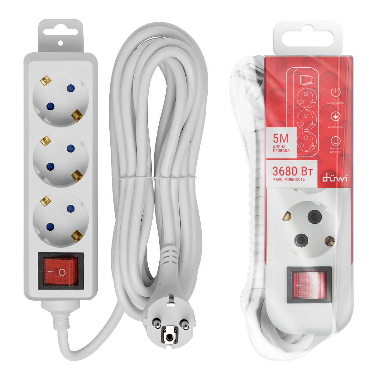 Удлинитель бытовой Duwi 32059 3