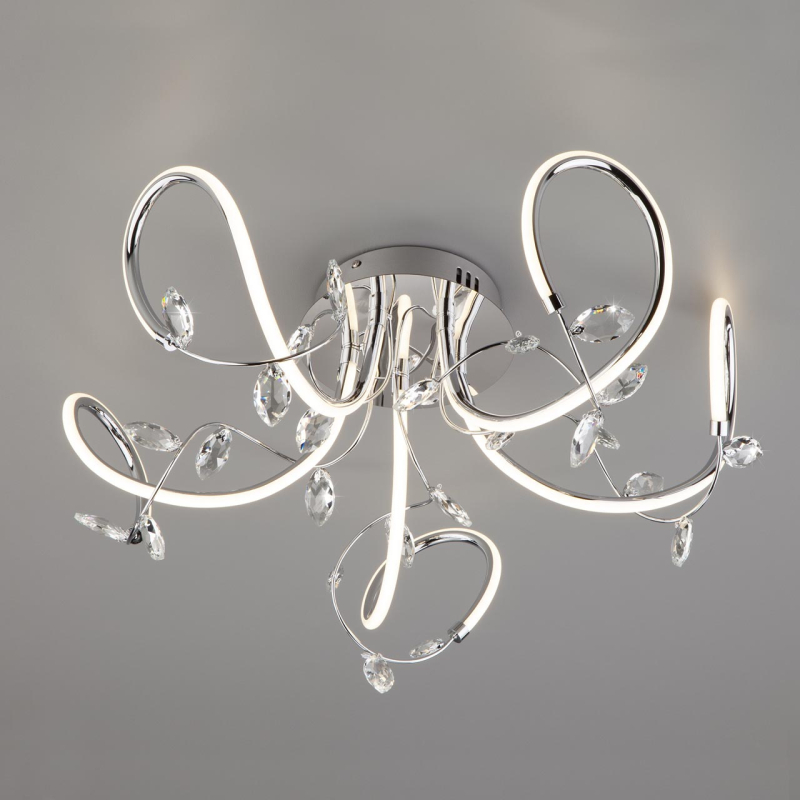 Потолочная светодиодная люстра Eurosvet Irvine 90106/5 хром