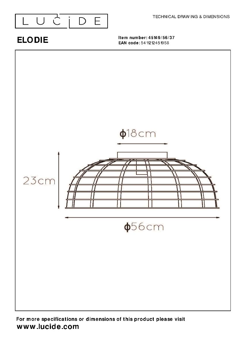 Потолочный светильник Lucide Elodie 45149/56/37