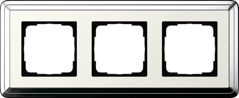 Рамка 3-постовая Gira ClassiX хром/кремовый 0213643