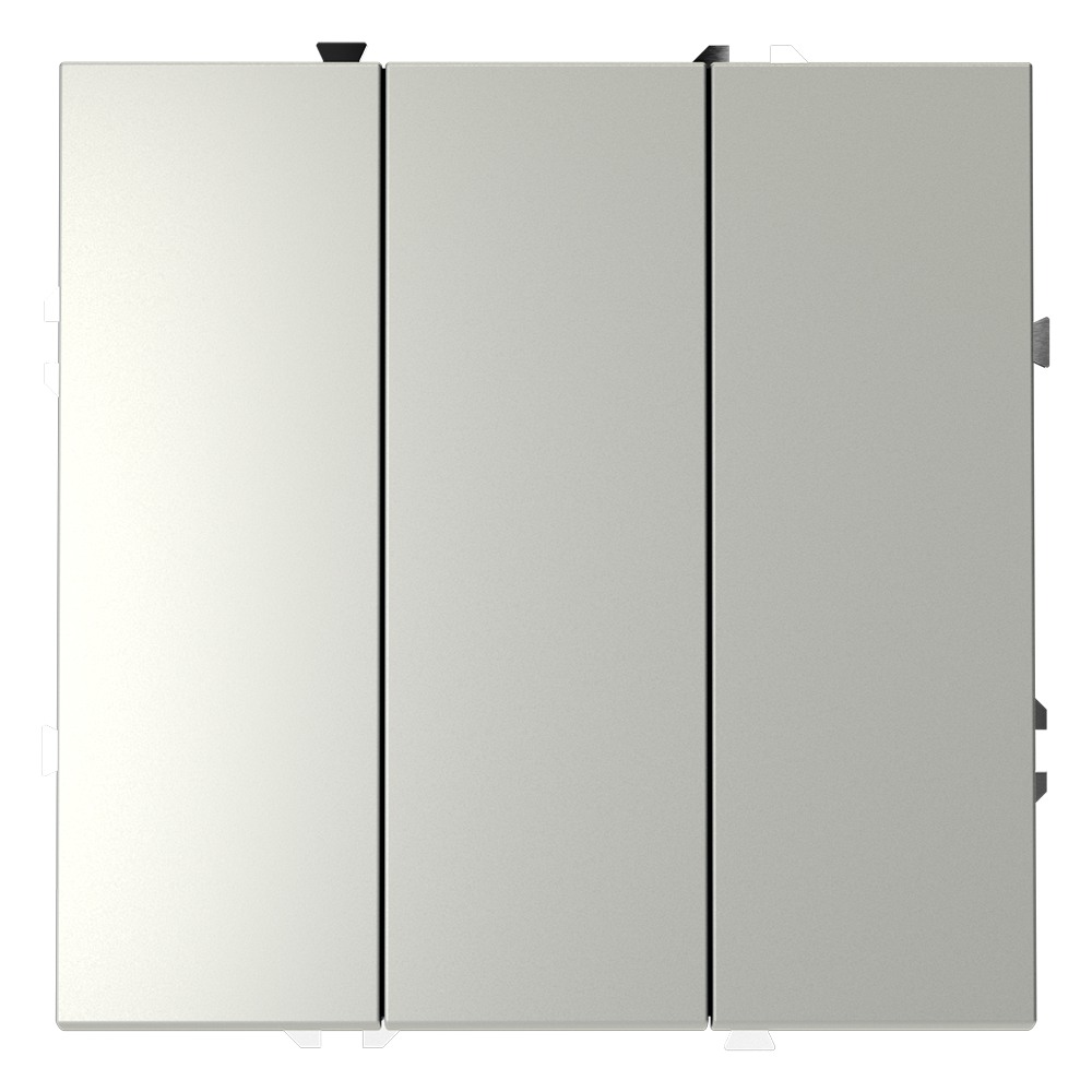 Выключатель трехклавишный Voltum S70 VLS030105 (сталь)