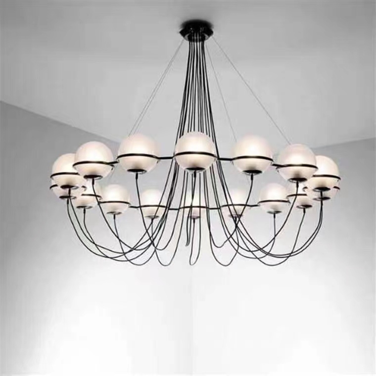 Подвесная люстра iLamp Globe 10346P/16 BK-WH