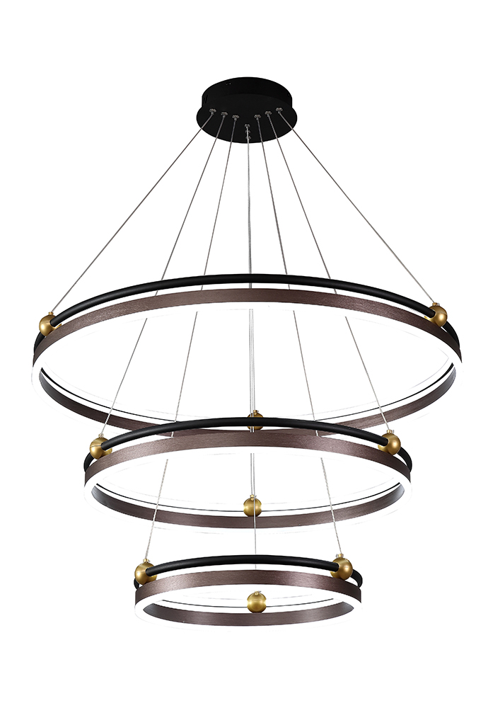 Подвесной светодиодный светильник Crystal Lux FERNANDO SP158W LED D400+600+800 COFFEE/BLACK