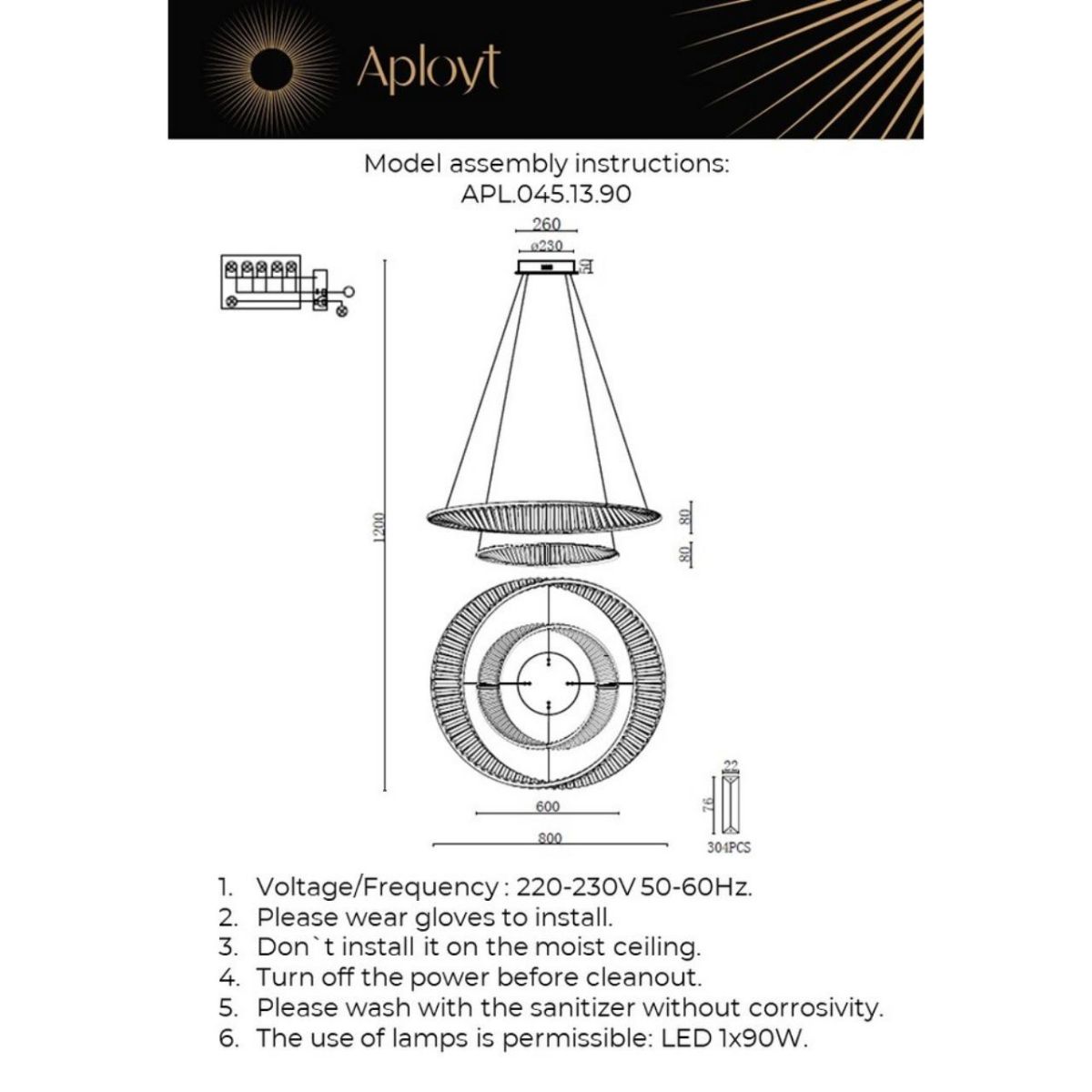 Подвесная люстра Aployt Olimp APL.045.13.90