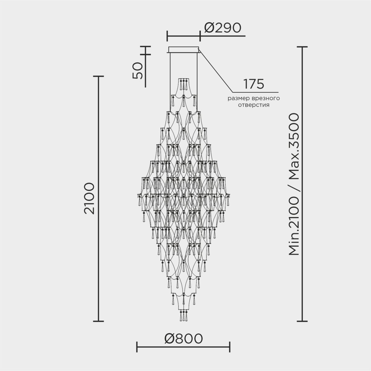 Подвесная люстра MODELUX premium ML.7826.800P GD