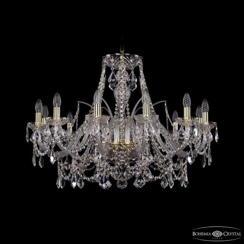 Подвесная люстра Bohemia Ivele Crystal 1411/12/300 G Leafs