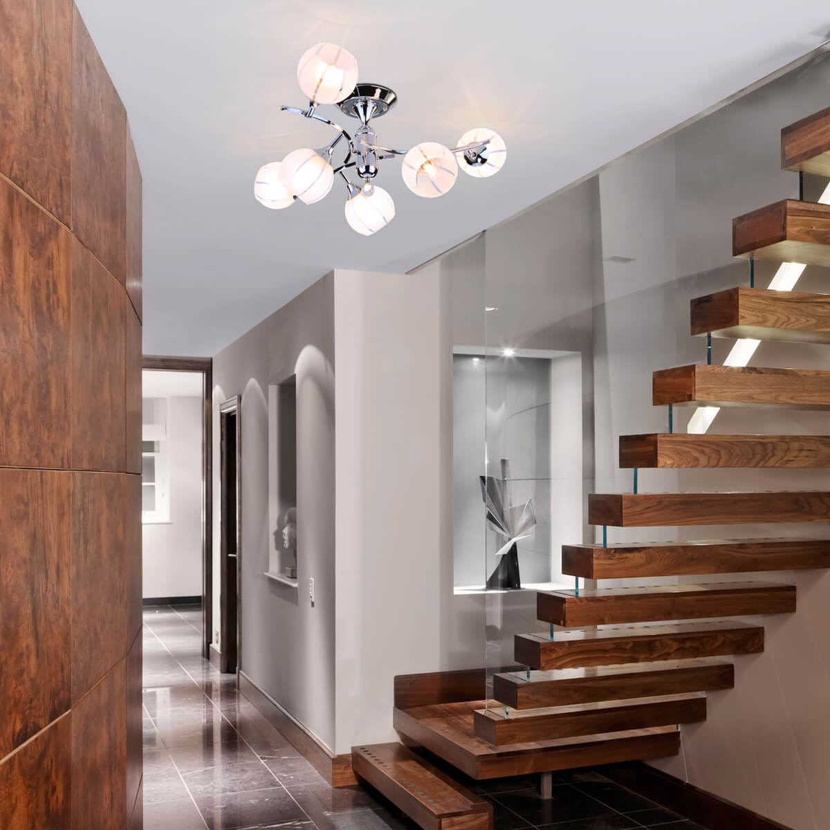 Потолочная люстра Eurosvet 3353/6 хром/белый