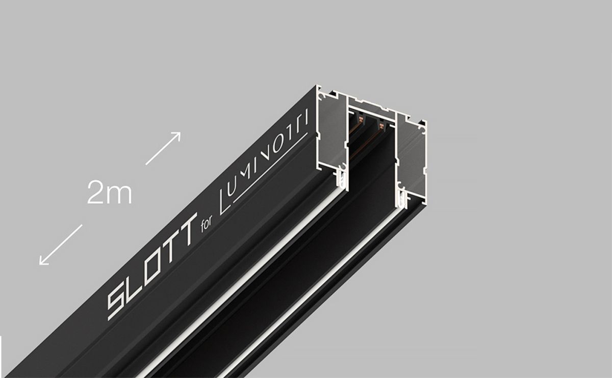 Шинопровод (комплект) Luminotti Slimline Slott LS.200.2M.BK