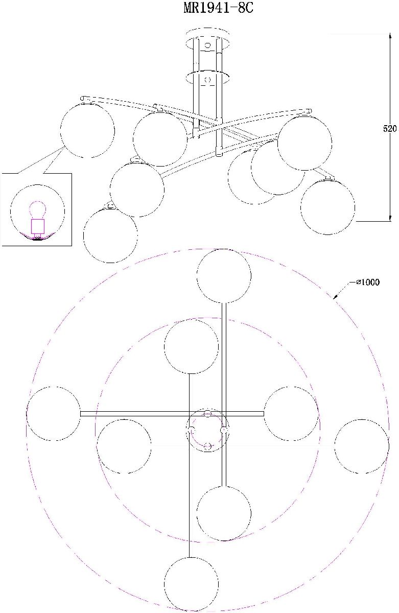 Потолочная люстра MyFar Aerton MR1941-8C