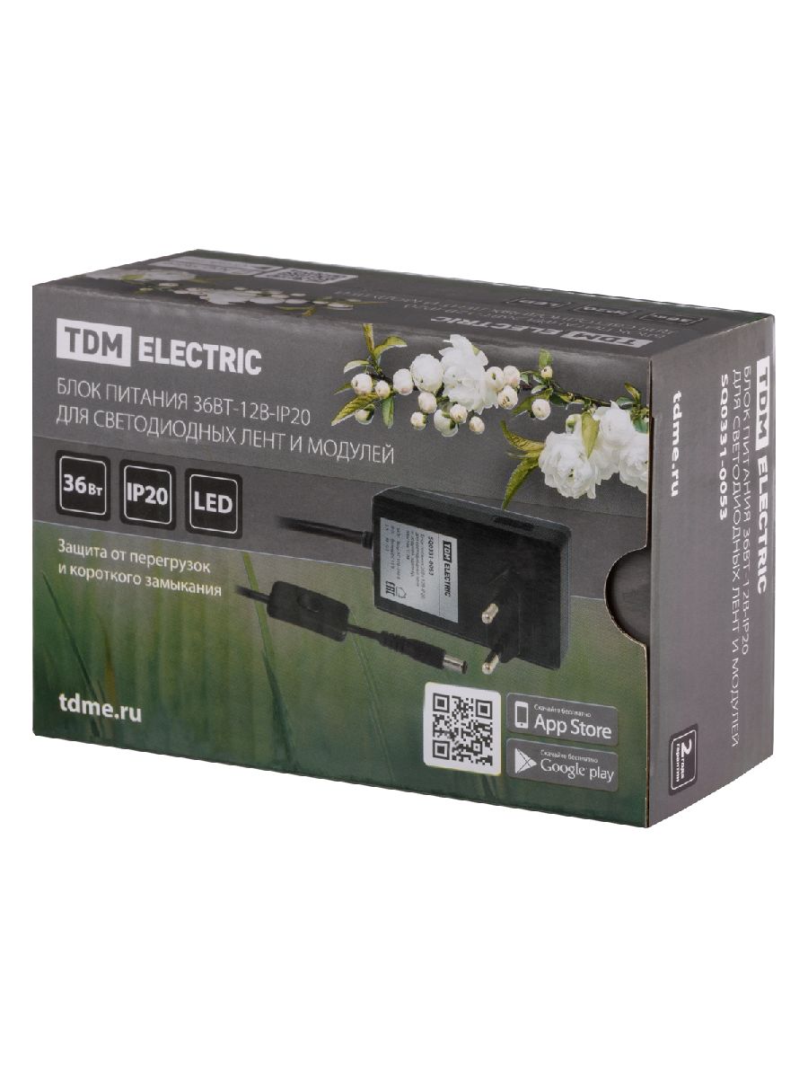 Блок питания TDM Electric 36Вт DC12В 3A IP20 SQ0331-0053