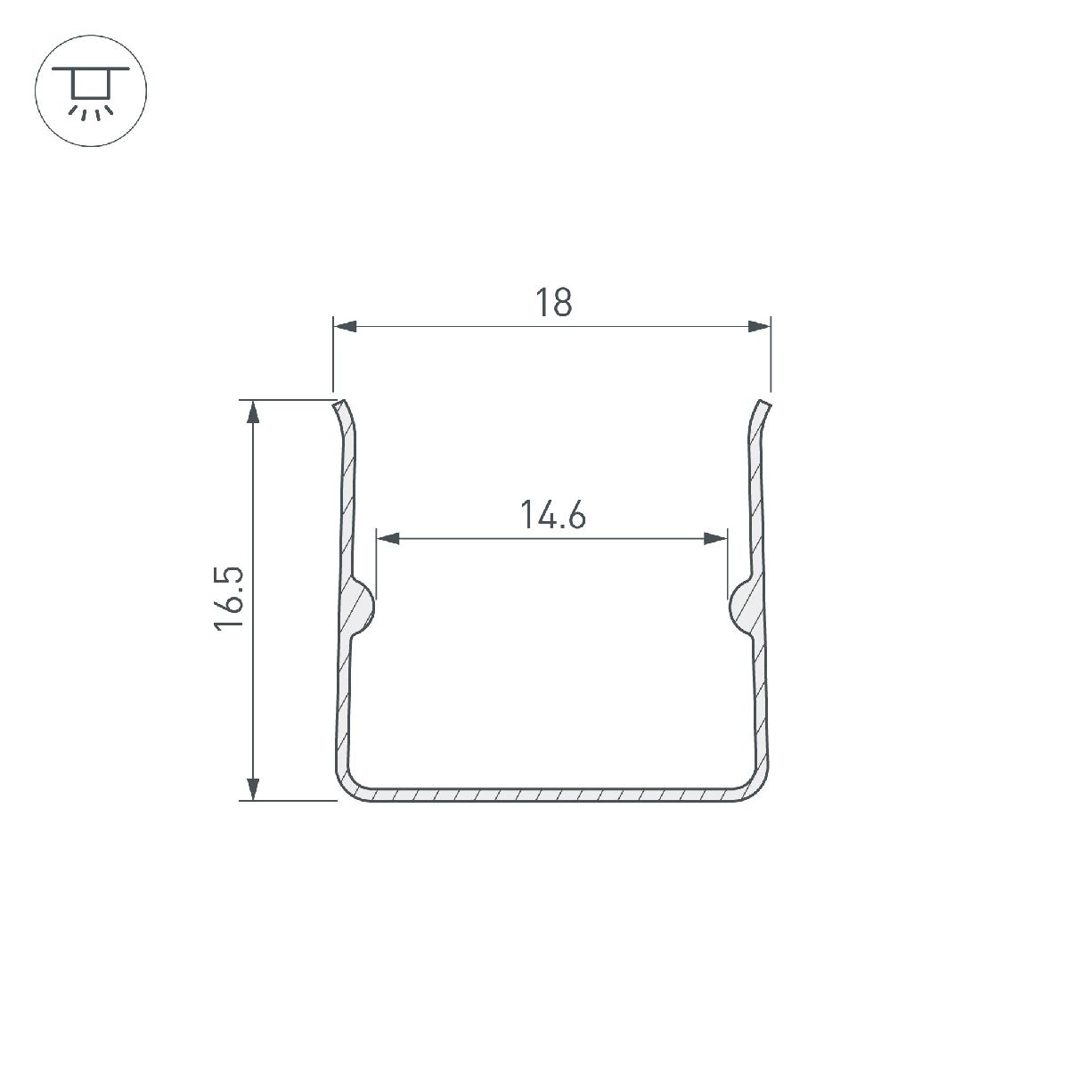 Алюминиевый профиль Arlight гибкий WPH-FLEX-1616-1000 053408