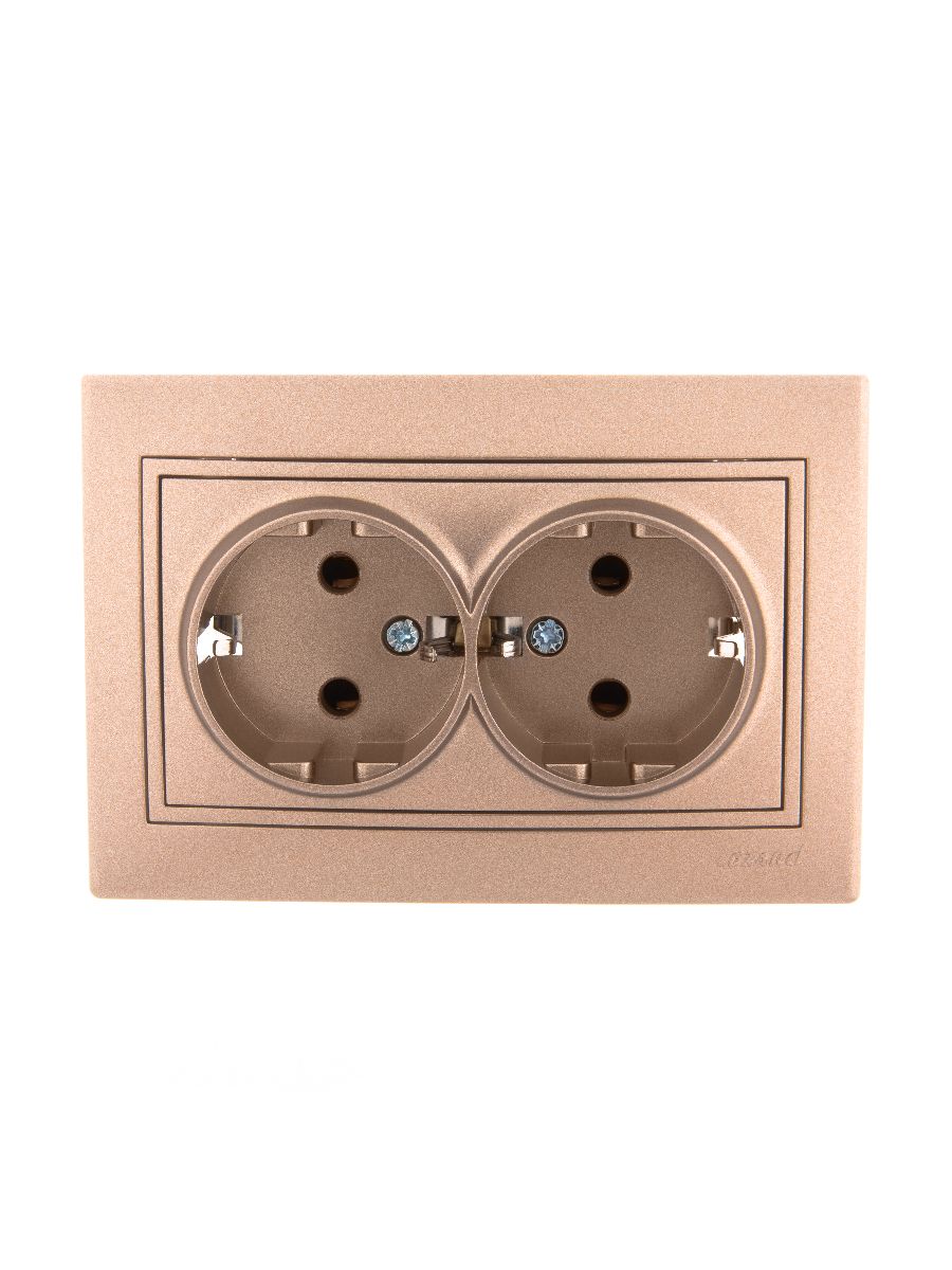 Розетка двойная с/з Lezard Mira 701-3131-127