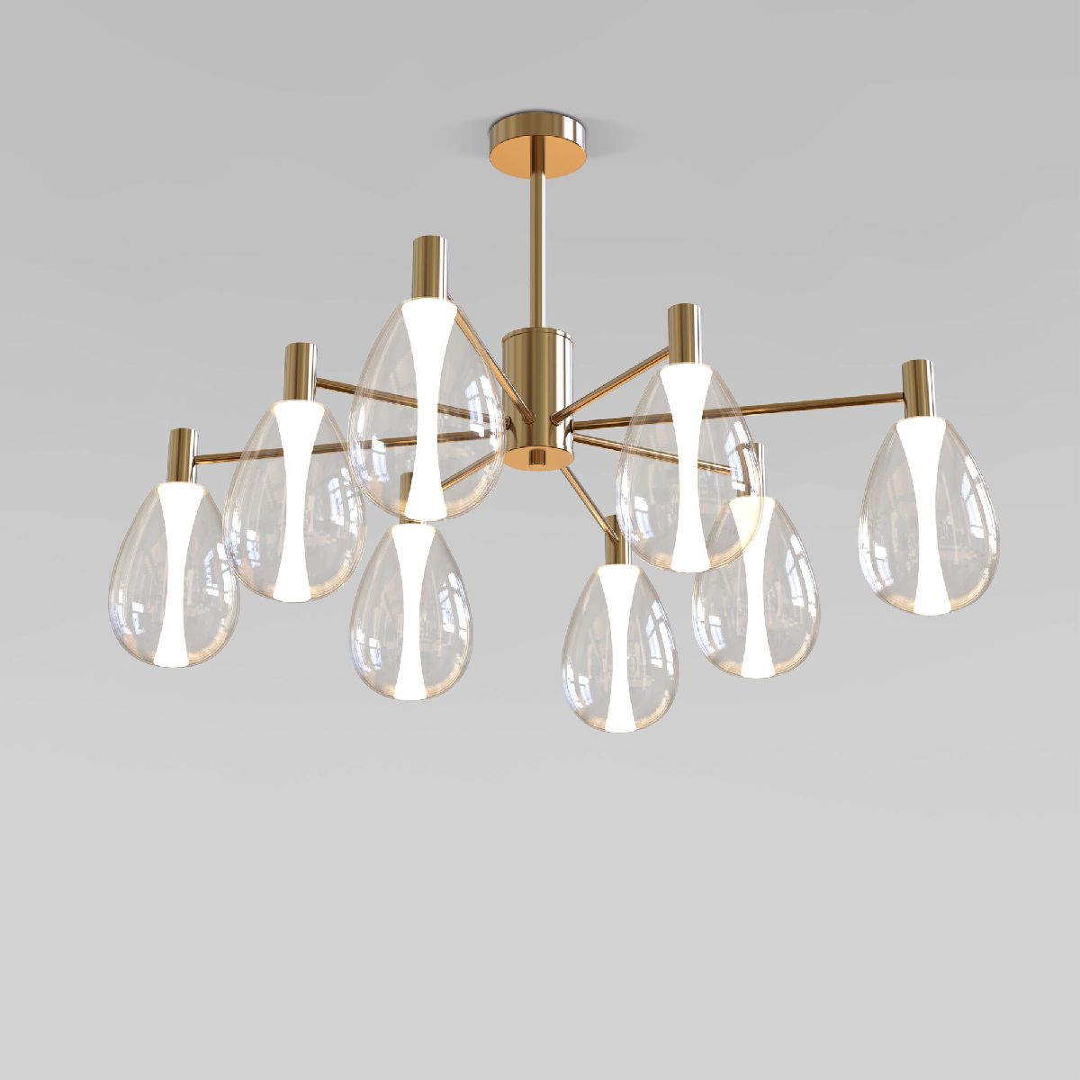 Люстра на штанге Eurosvet Magma 60175/8 латунь Smart a069323